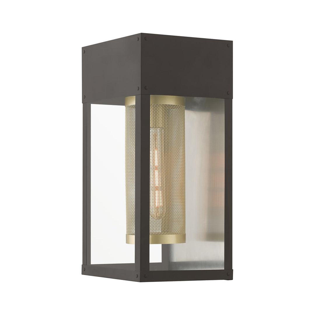 1 Light Bronze With Soft Gold Candle & Brushed Nickel Stainless Steel Reflector