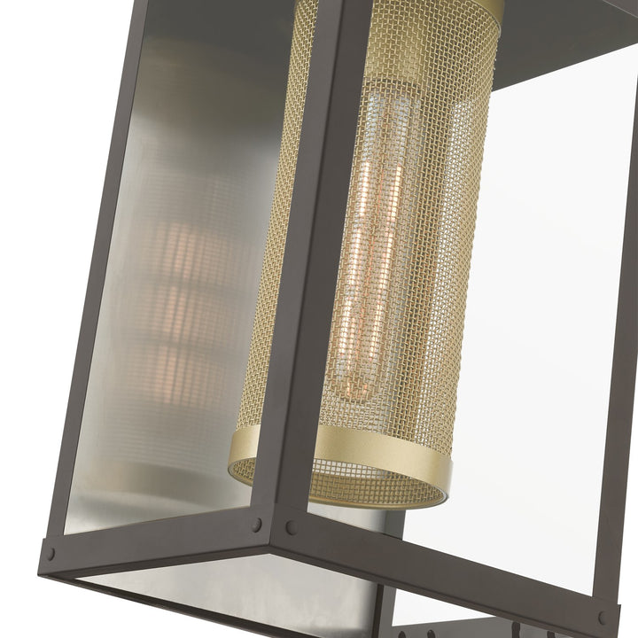 1 Light Bronze With Soft Gold Candle & Brushed Nickel Stainless Steel Reflector