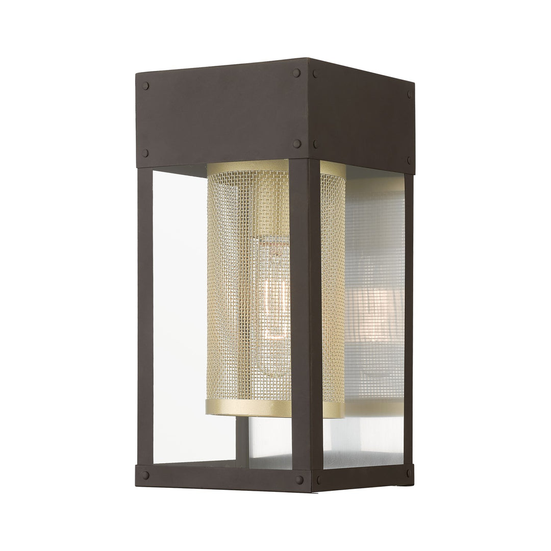 1 Light Bronze With Soft Gold Candle & Brushed Nickel Stainless Steel Reflector by Livex Lighting