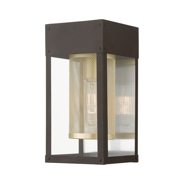 1 Light Bronze With Soft Gold Candle & Brushed Nickel Stainless Steel Reflector by Livex Lighting