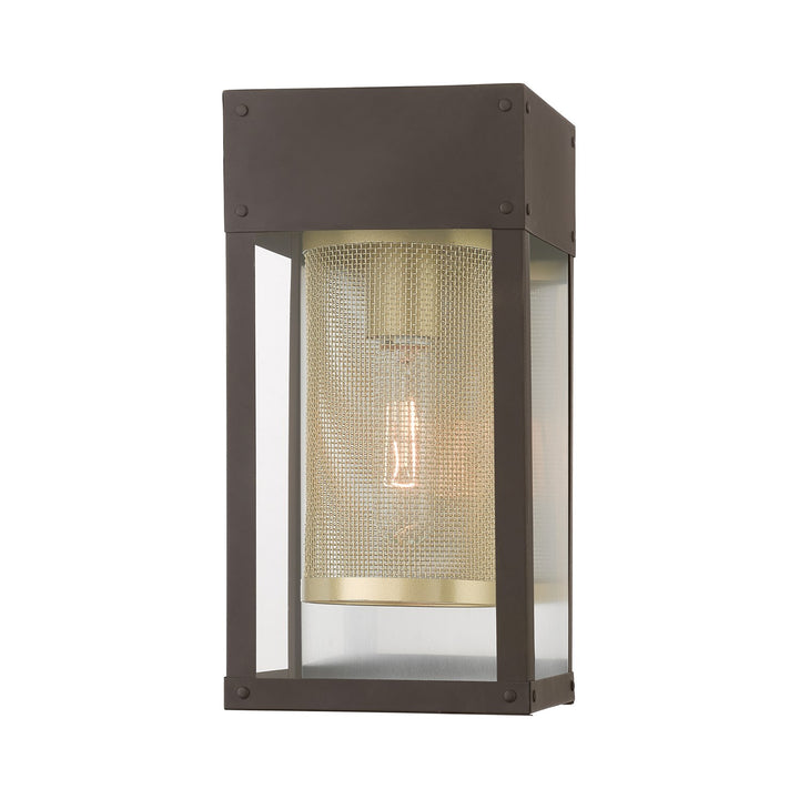 1 Light Bronze With Soft Gold Candle & Brushed Nickel Stainless Steel Reflector