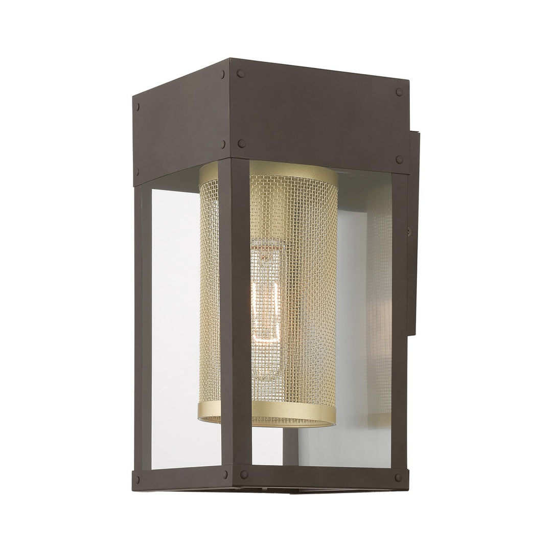 1 Light Bronze With Soft Gold Candle & Brushed Nickel Stainless Steel Reflector