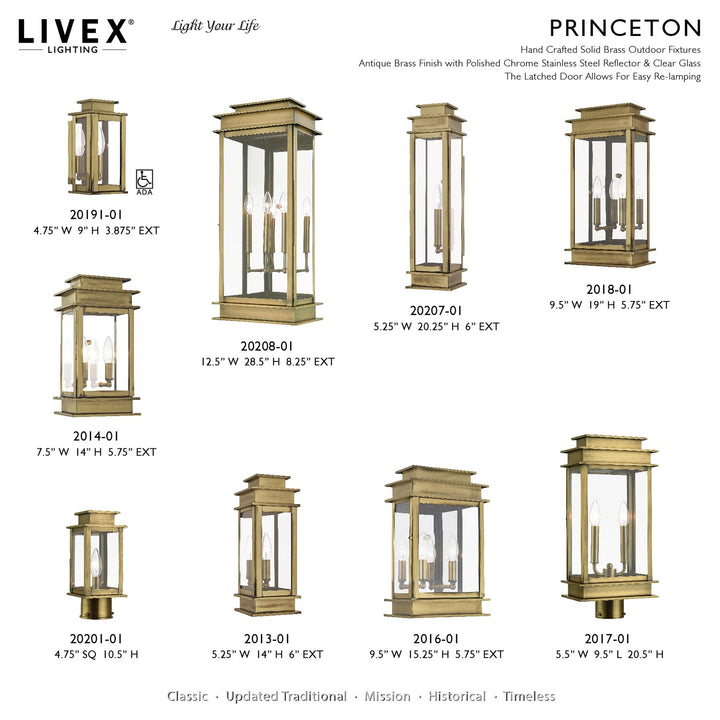 3 Light Antique Brass Outdoor Extra Large Wall Lantern