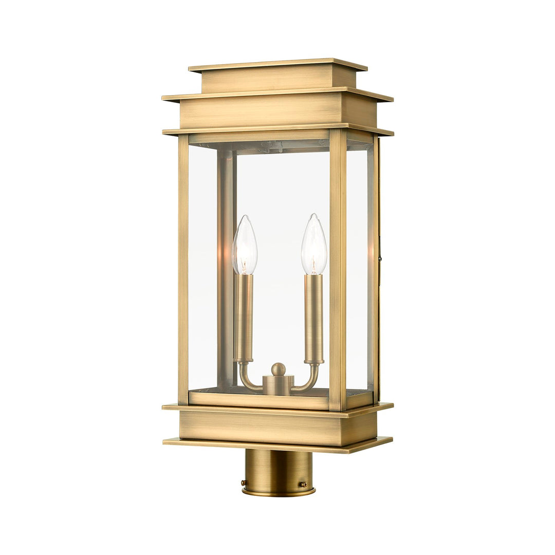 2 Light Antique Brass With Polished Chrome Stainless Steel Reflector by Livex Lighting