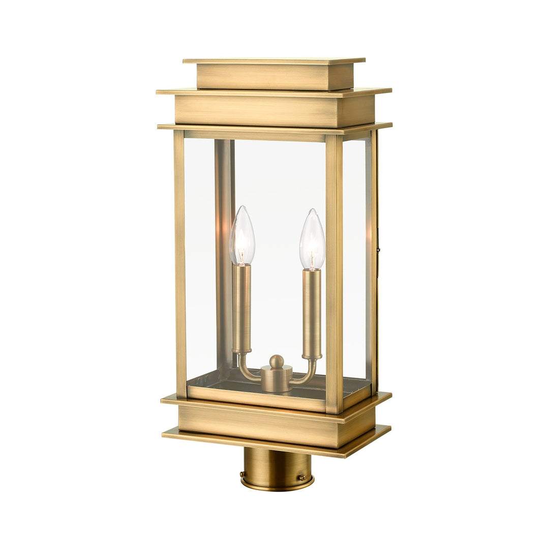2 Light Antique Brass With Polished Chrome Stainless Steel Reflector