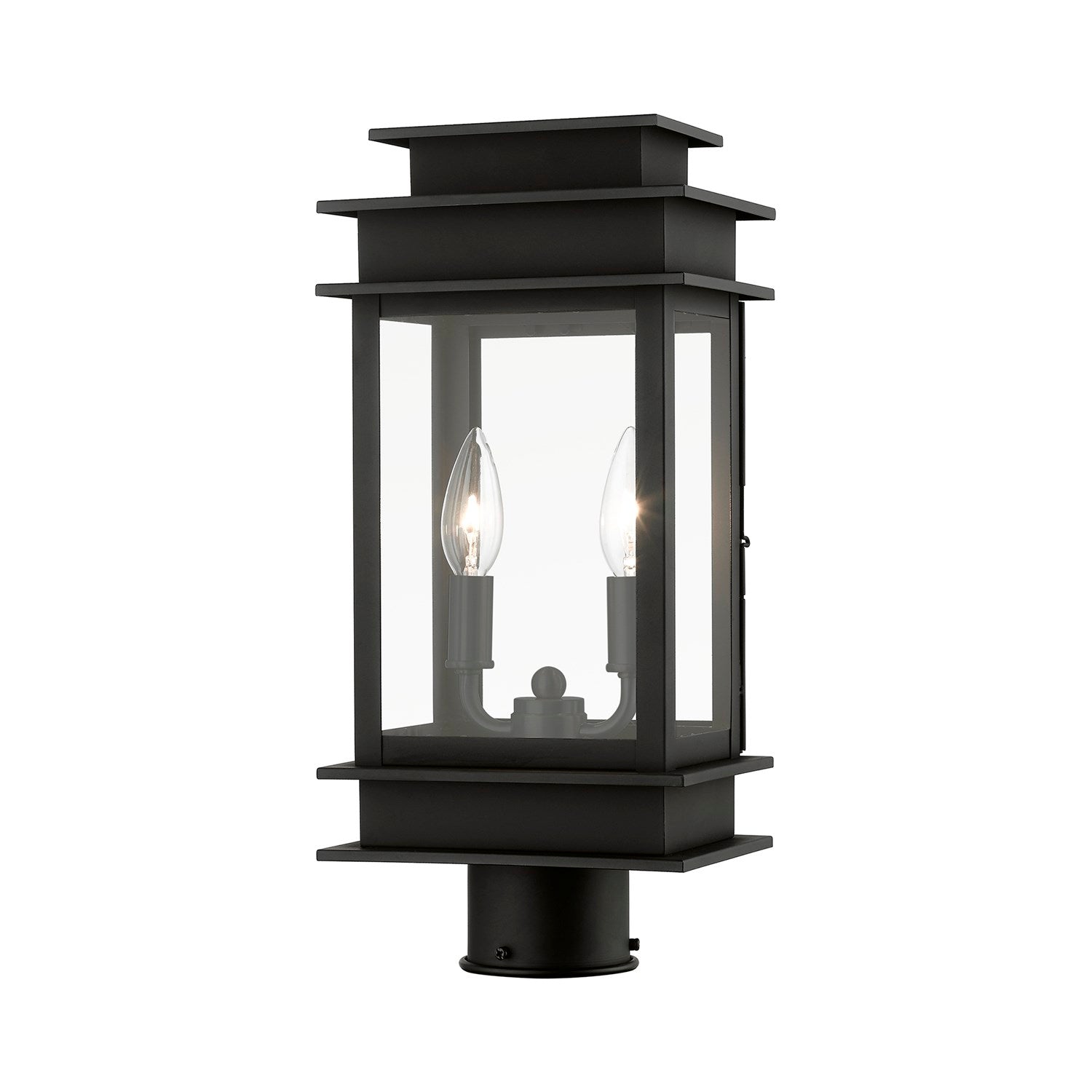 2 Light Black With Polished Chrome Stainless Steel Reflector by Livex Lighting