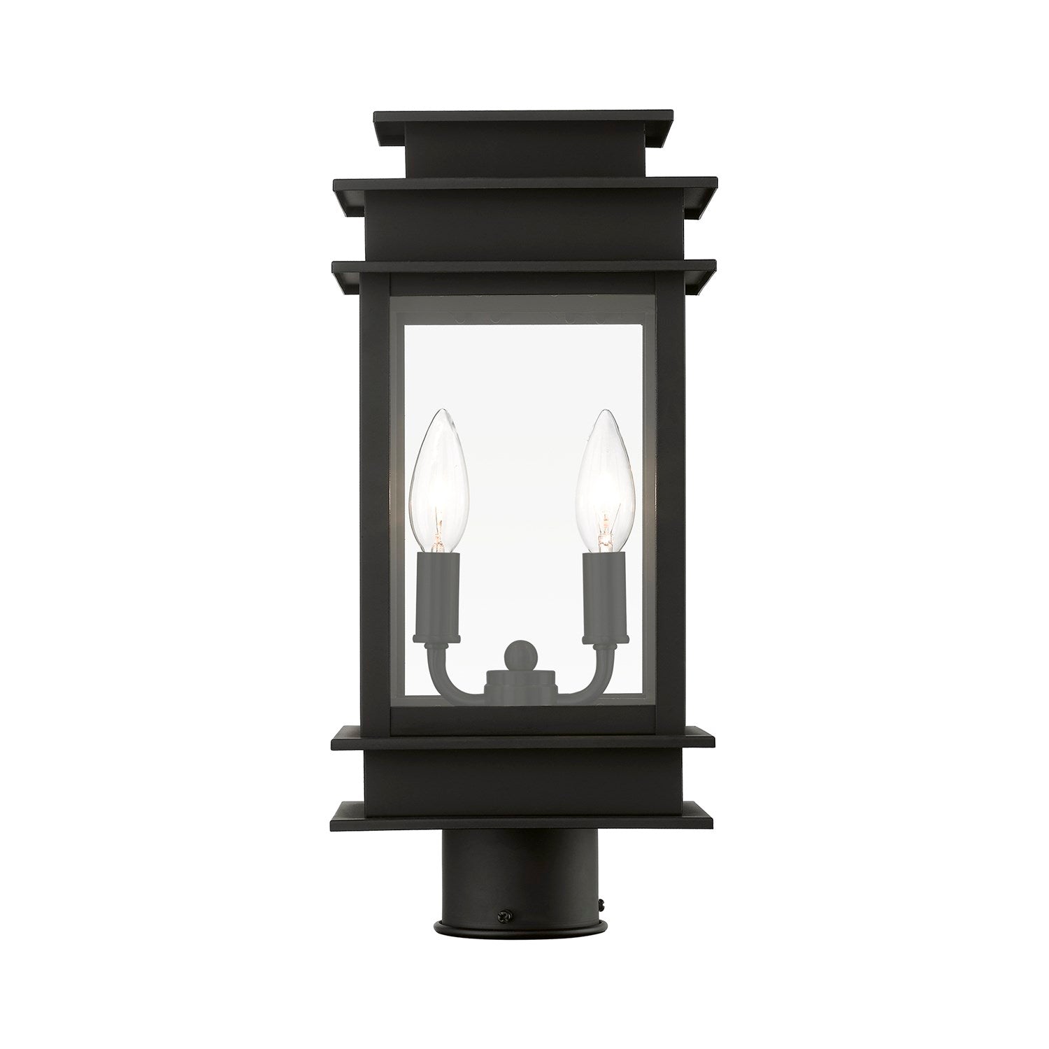 2 Light Black With Polished Chrome Stainless Steel Reflector