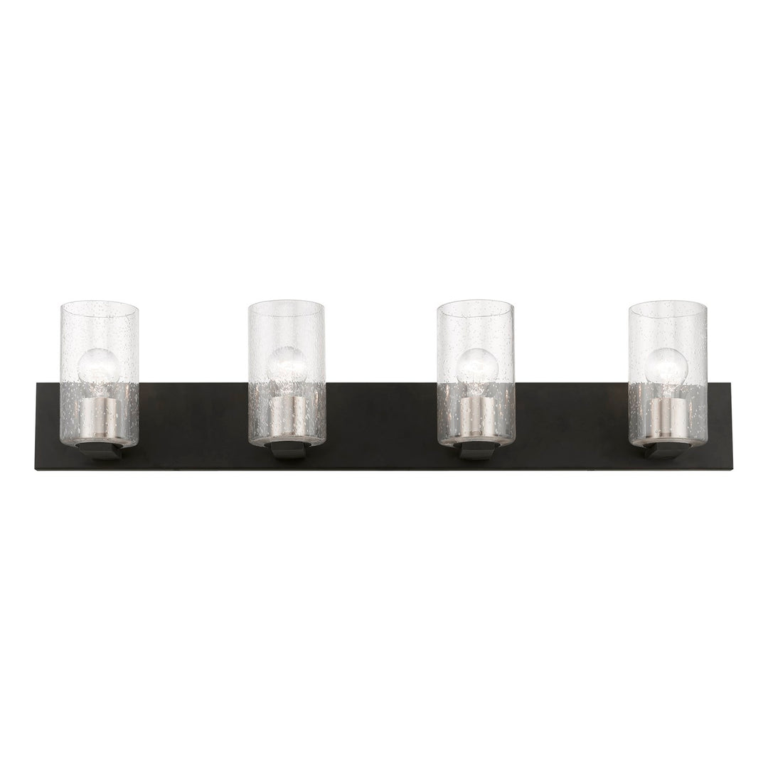 4 Light Black With Brushed Nickel Accents Large Vanity Sconce by Livex Lighting