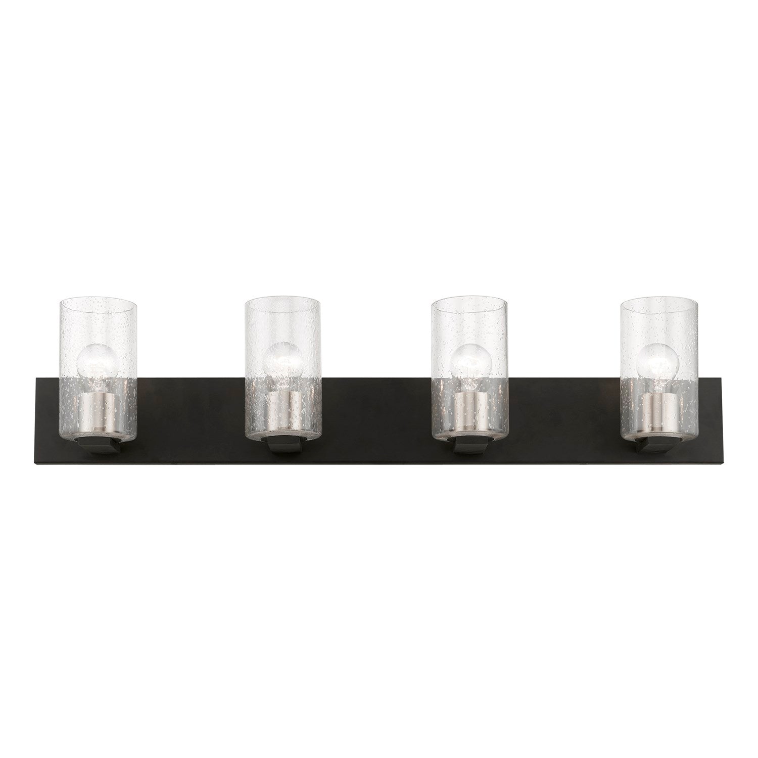 4 Light Black With Brushed Nickel Accents Large Vanity Sconce by Livex Lighting