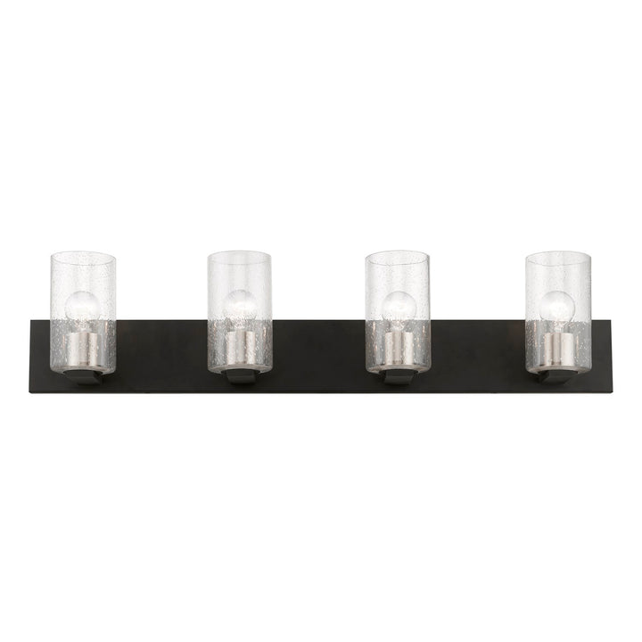 4 Light Black With Brushed Nickel Accents Large Vanity Sconce by Livex Lighting