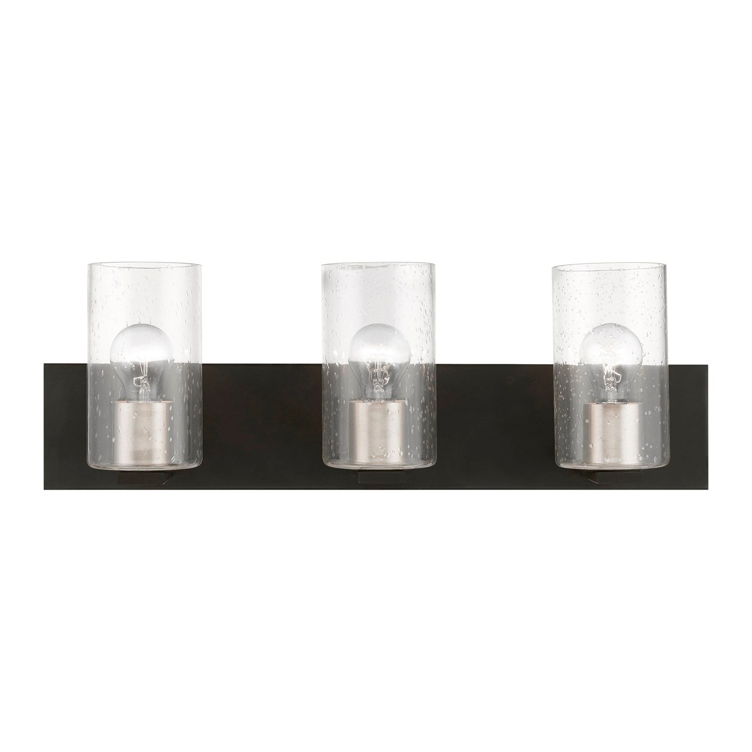 3 Light Black With Brushed Nickel Accents Vanity Sconce by Livex Lighting