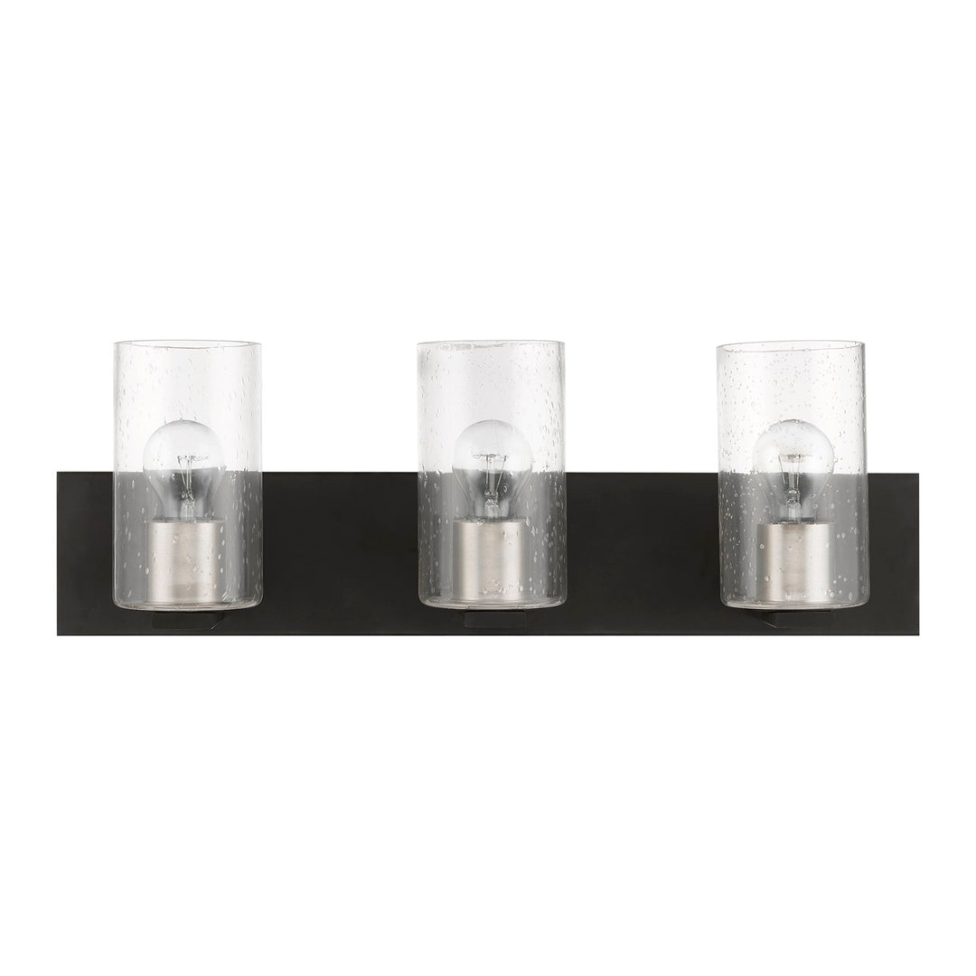 3 Light Black With Brushed Nickel Accents Vanity Sconce