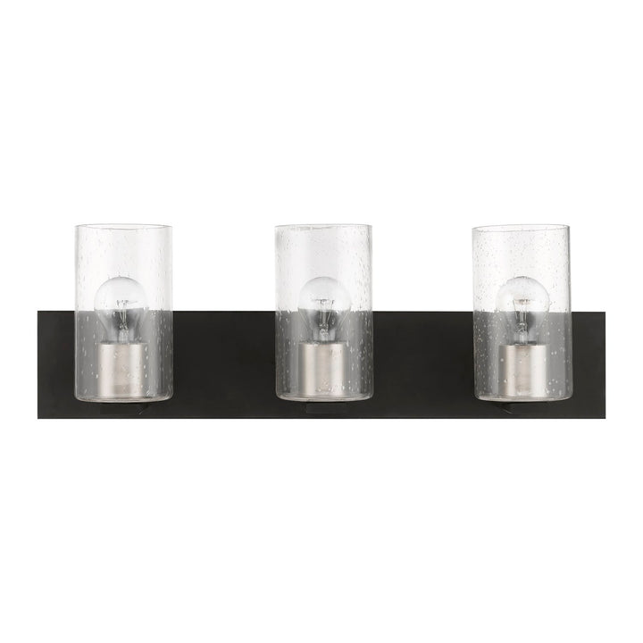 3 Light Black With Brushed Nickel Accents Vanity Sconce