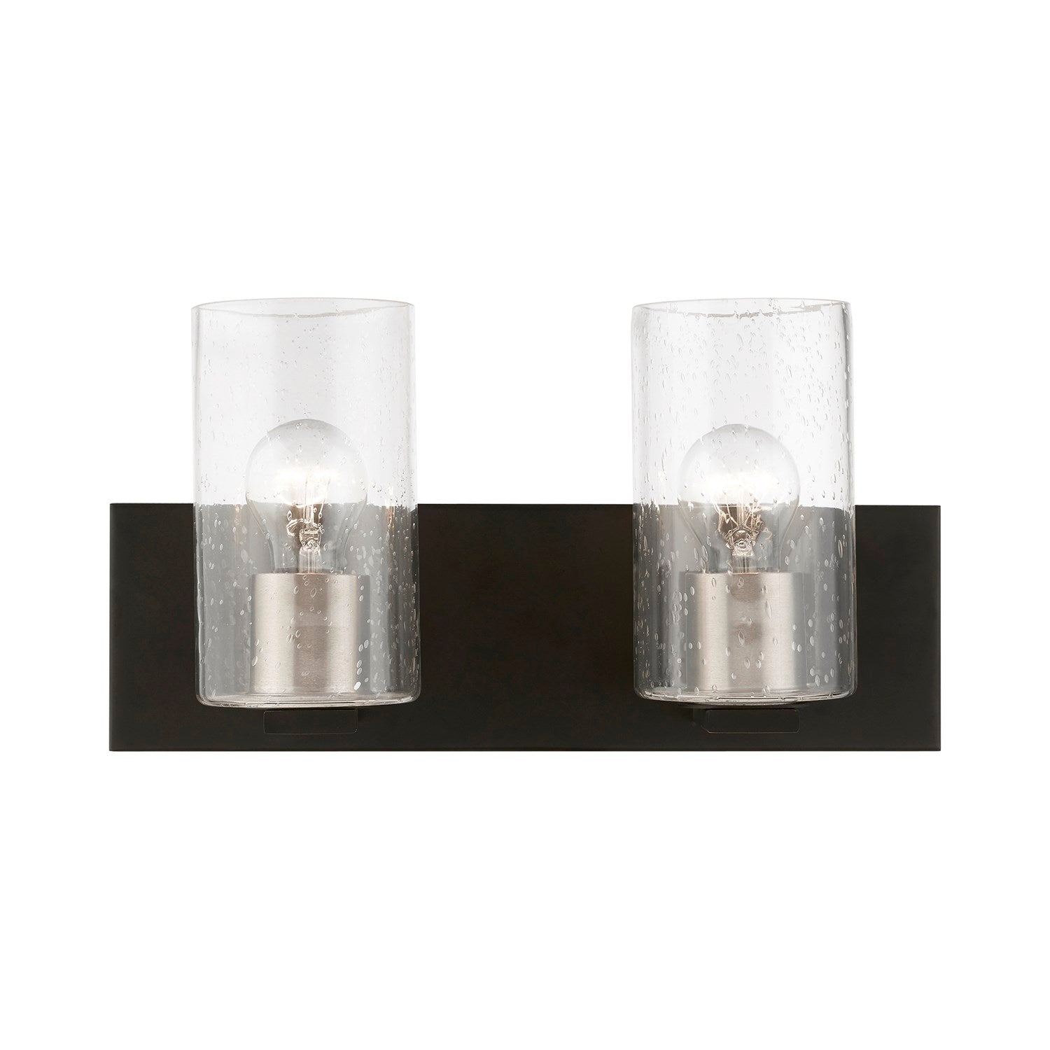 2 Light Black With Brushed Nickel Accents Vanity Sconce by Livex Lighting