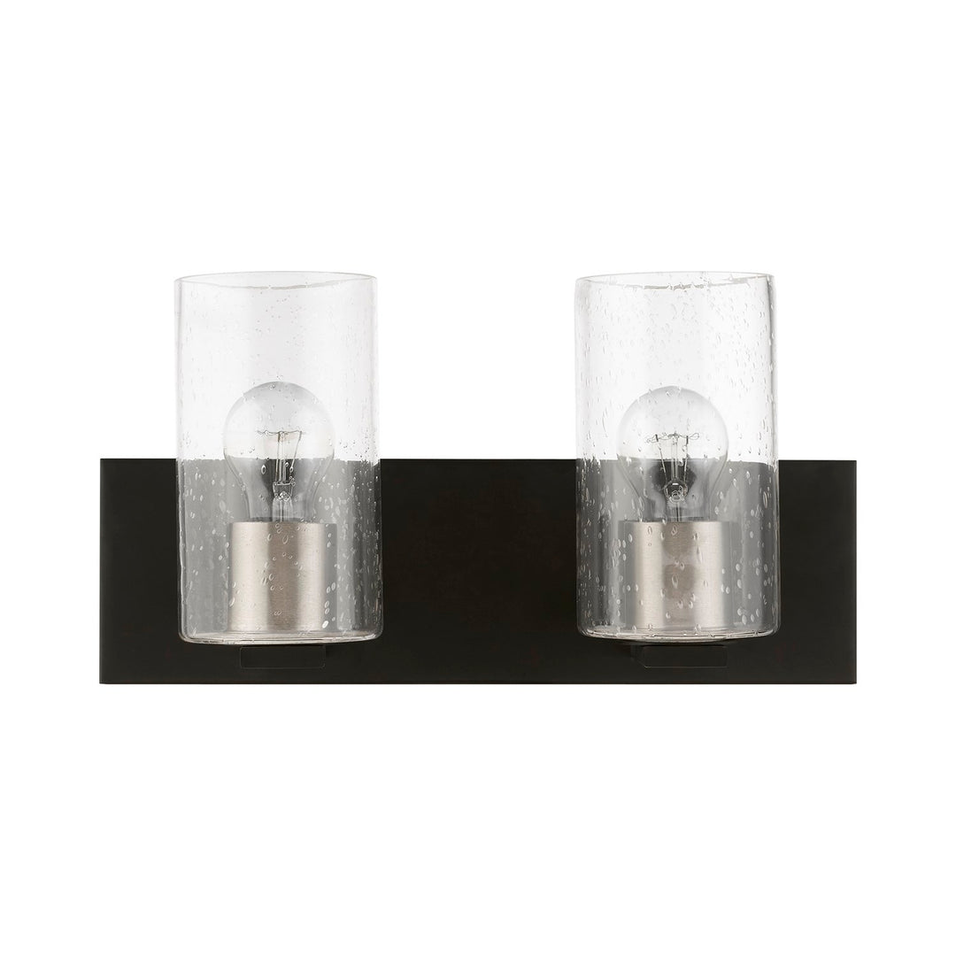 2 Light Black With Brushed Nickel Accents Vanity Sconce