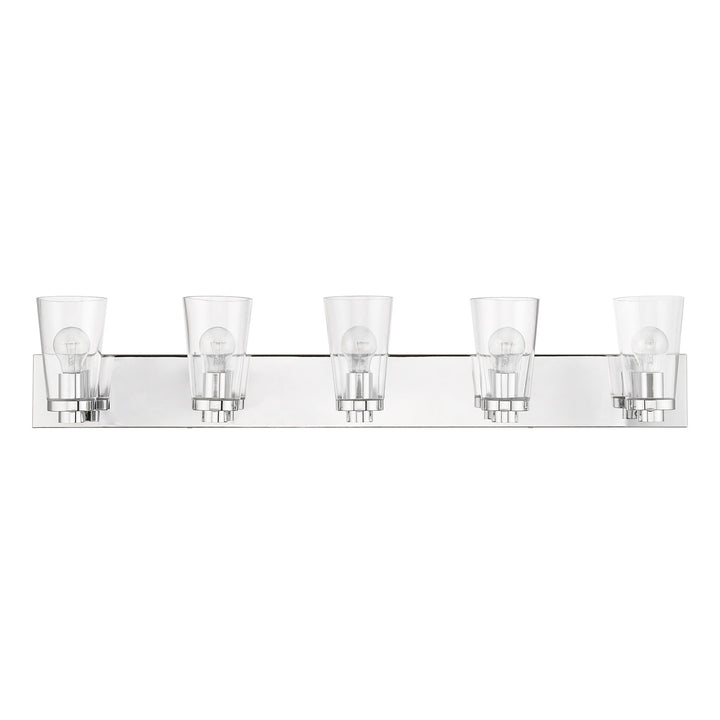 5 Light Polished Chrome Extra Large Vanity Sconce