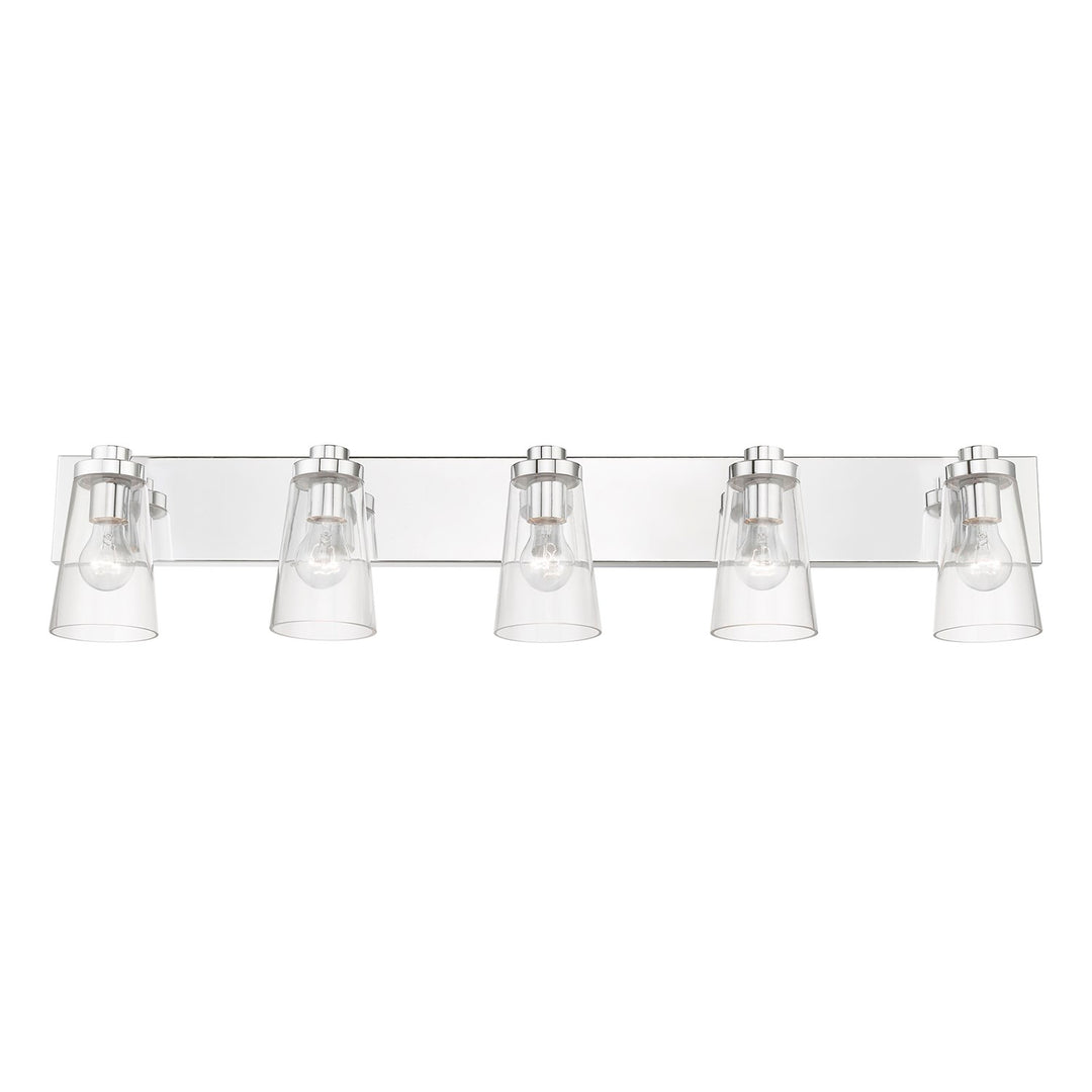 5 Light Polished Chrome Extra Large Vanity Sconce