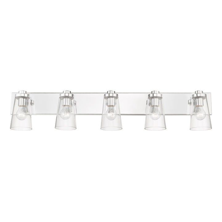 5 Light Polished Chrome Extra Large Vanity Sconce