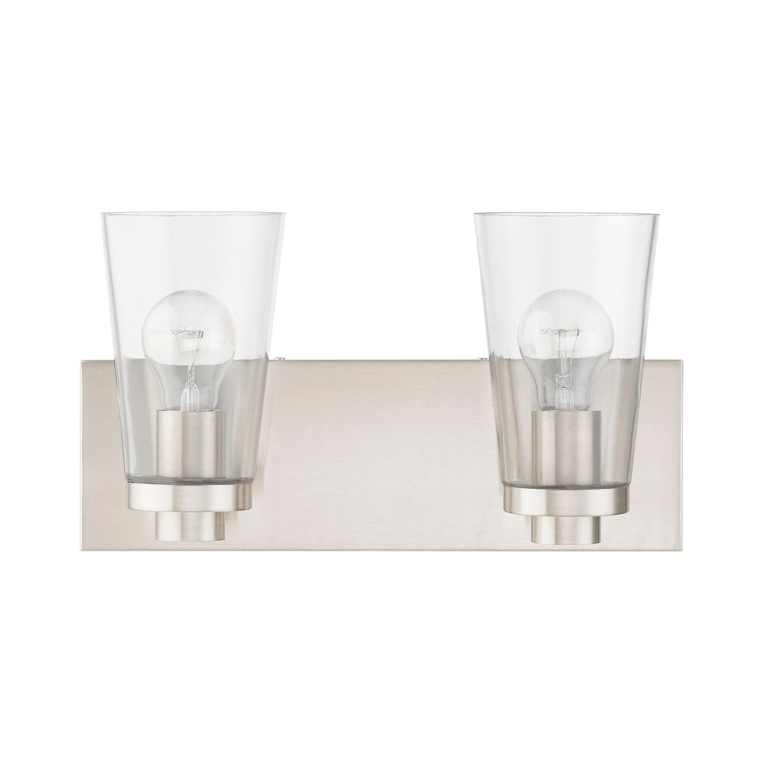2 Light Brushed Nickel Vanity Sconce
