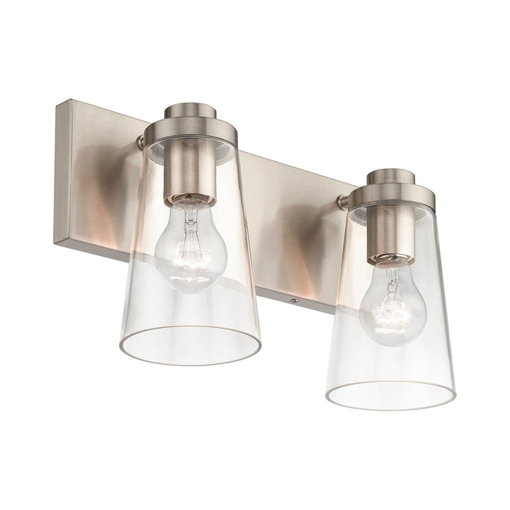 2 Light Brushed Nickel Vanity Sconce
