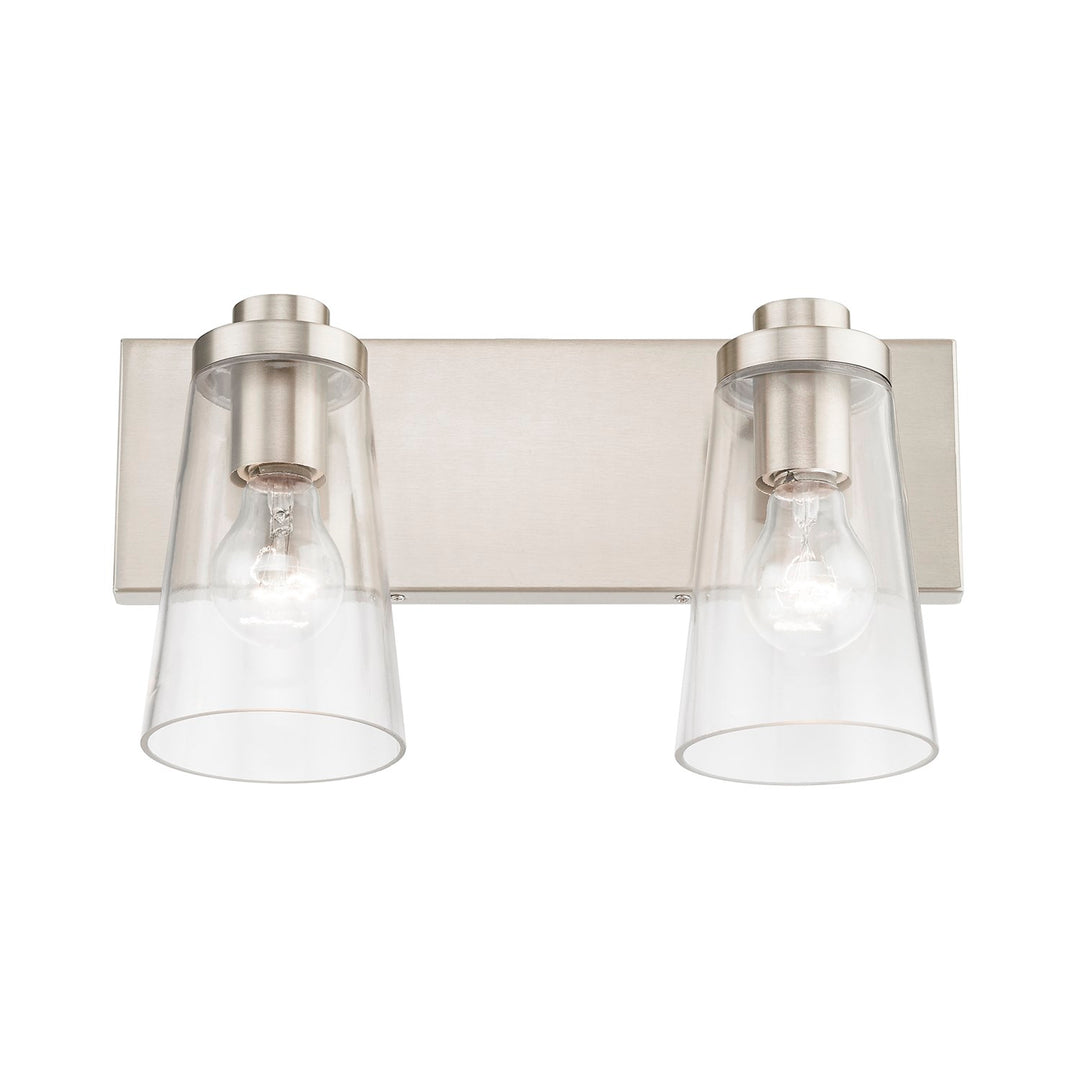2 Light Brushed Nickel Vanity Sconce