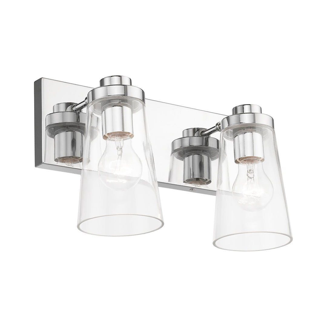 2 Light Polished Chrome Vanity Sconce