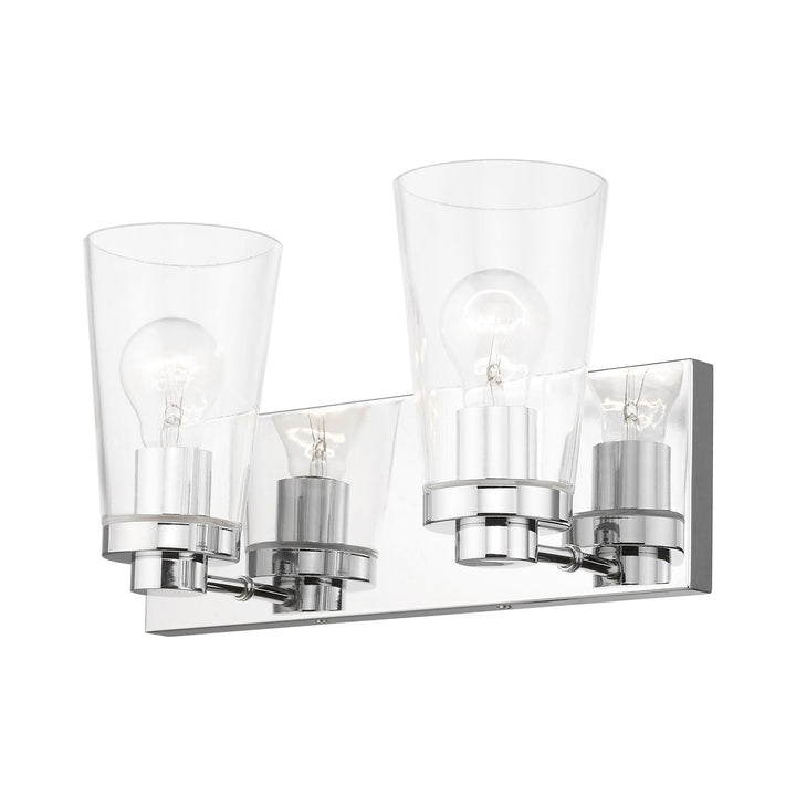 2 Light Polished Chrome Vanity Sconce