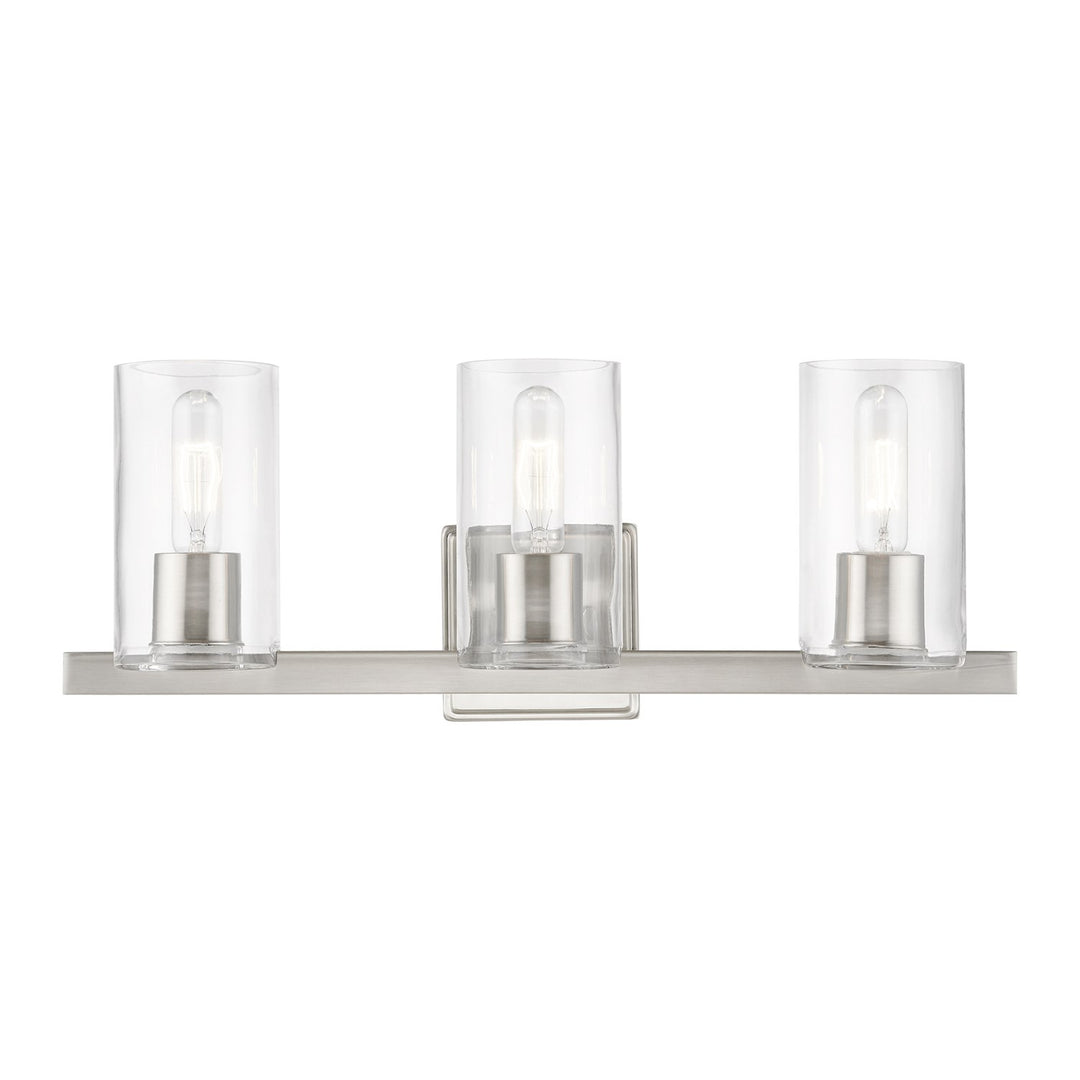 3 Light Brushed Nickel Vanity Sconce by Livex Lighting