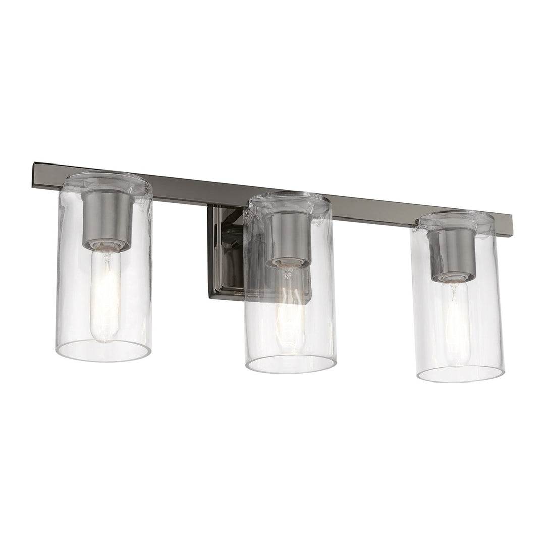 3 Light Black Chrome Vanity Sconce