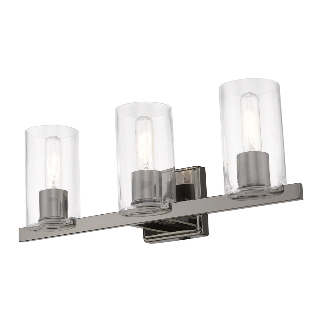 3 Light Black Chrome Vanity Sconce