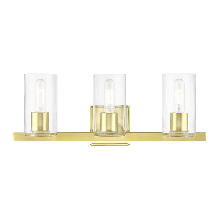 3 Light Satin Brass Vanity Sconce by Livex Lighting