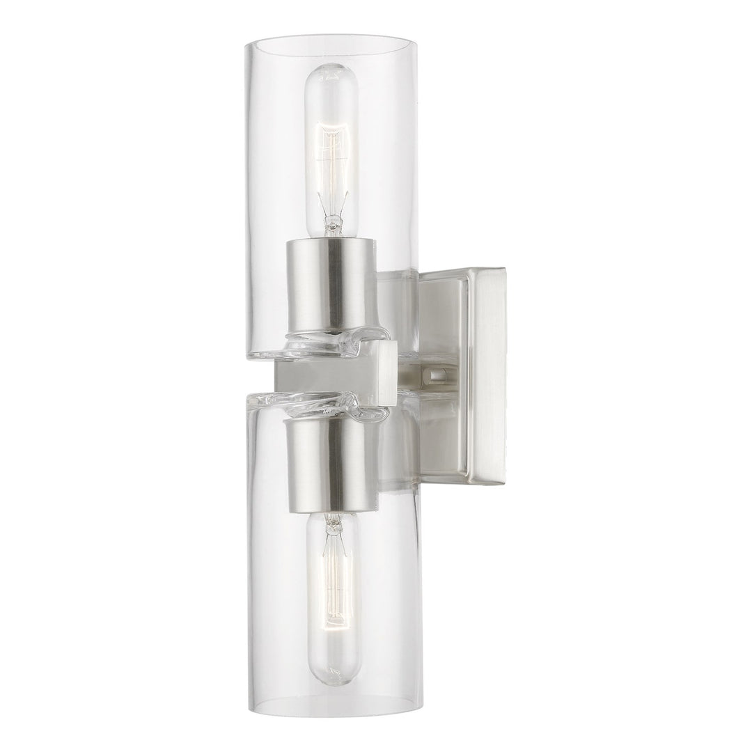 2 Light Brushed Nickel Vanity Sconce