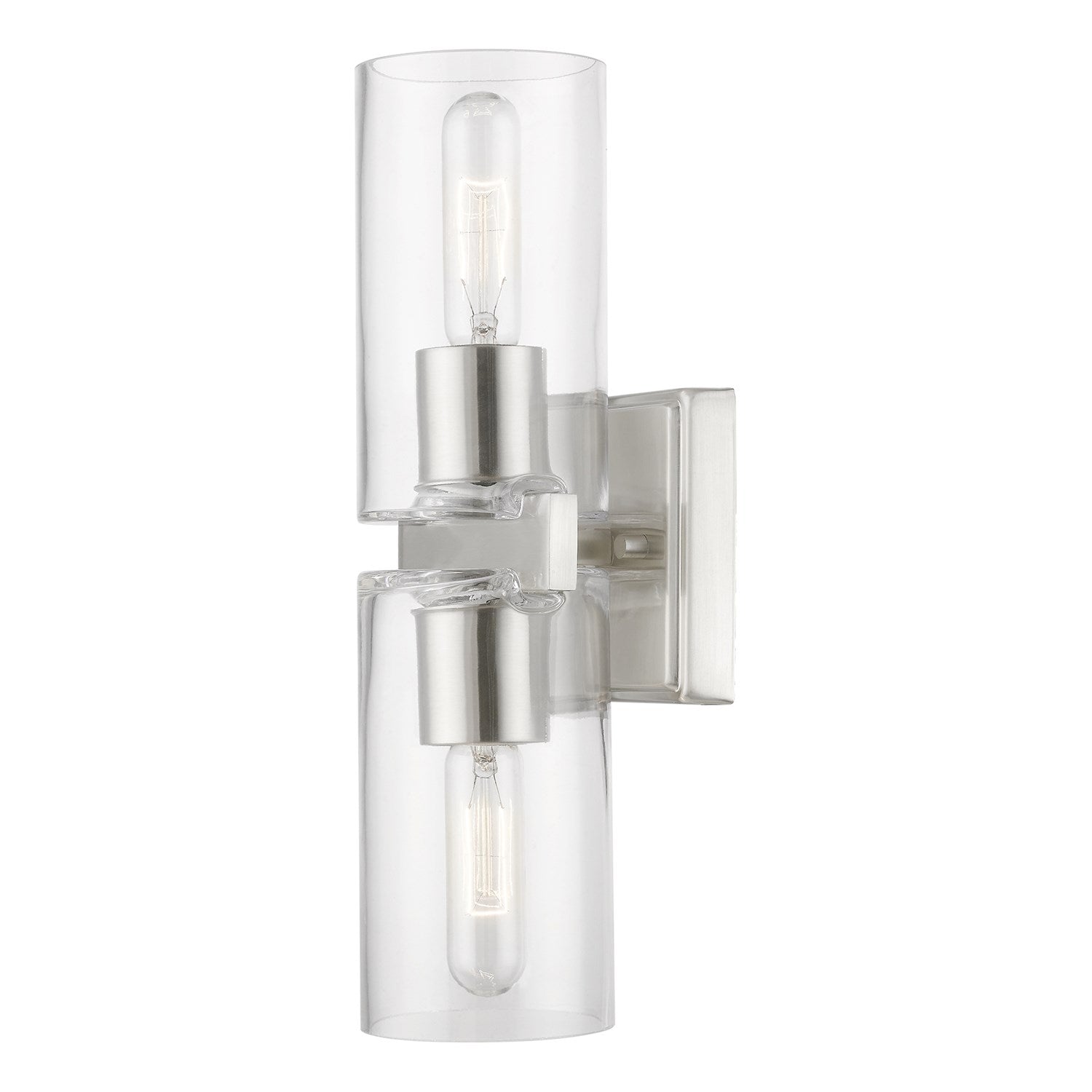 2 Light Brushed Nickel Vanity Sconce