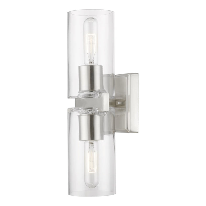 2 Light Brushed Nickel Vanity Sconce