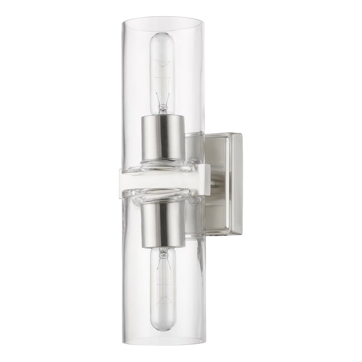 2 Light Brushed Nickel Vanity Sconce