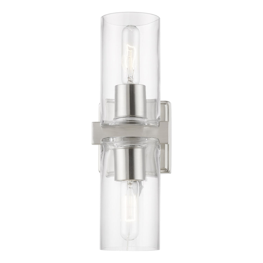 2 Light Brushed Nickel Vanity Sconce