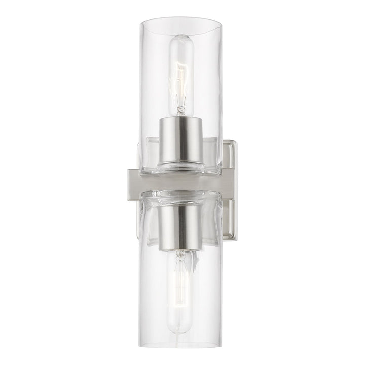 2 Light Brushed Nickel Vanity Sconce