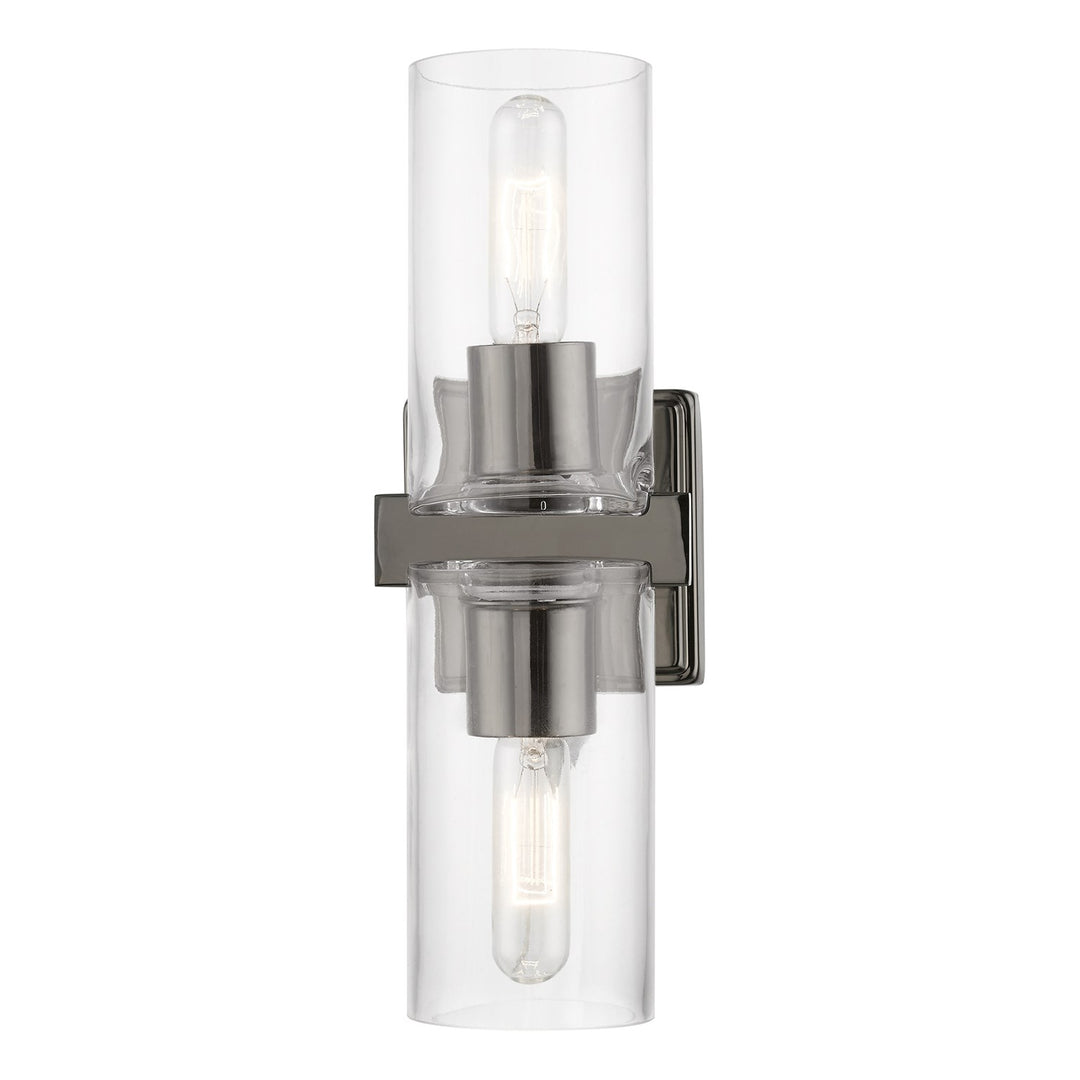 2 Light Black Chrome Vanity Sconce