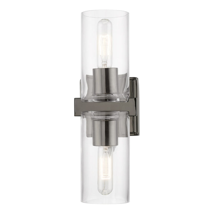 2 Light Black Chrome Vanity Sconce