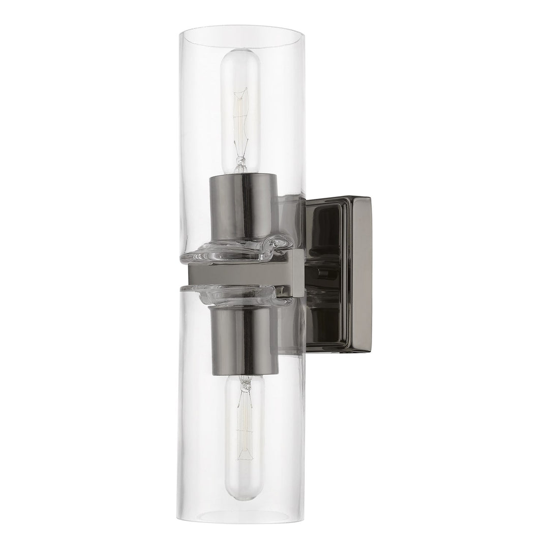2 Light Black Chrome Vanity Sconce