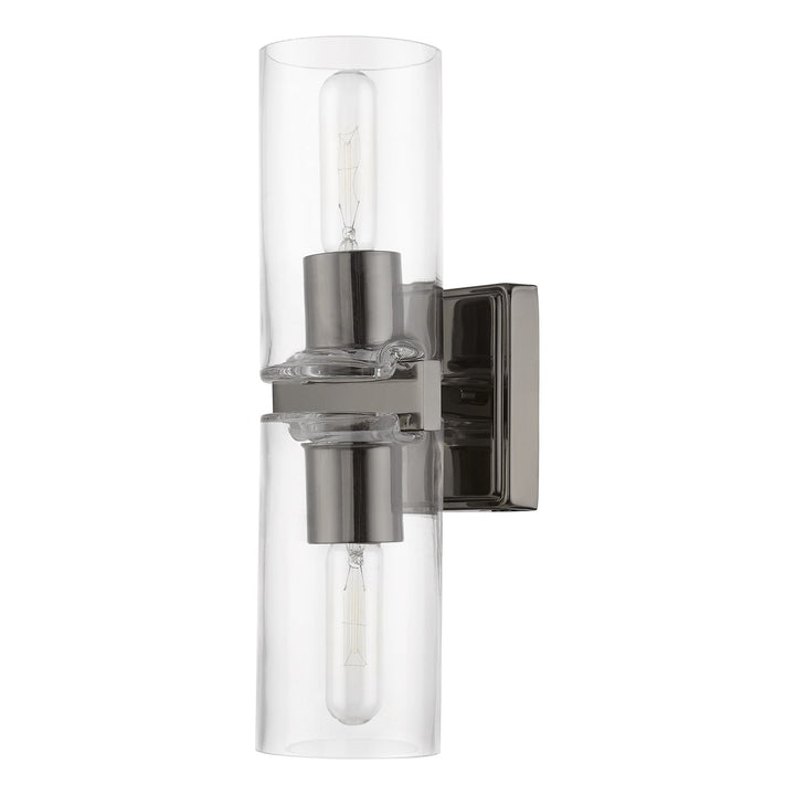2 Light Black Chrome Vanity Sconce