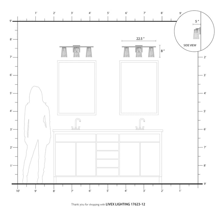 3 Light Satin Brass Vanity Sconce