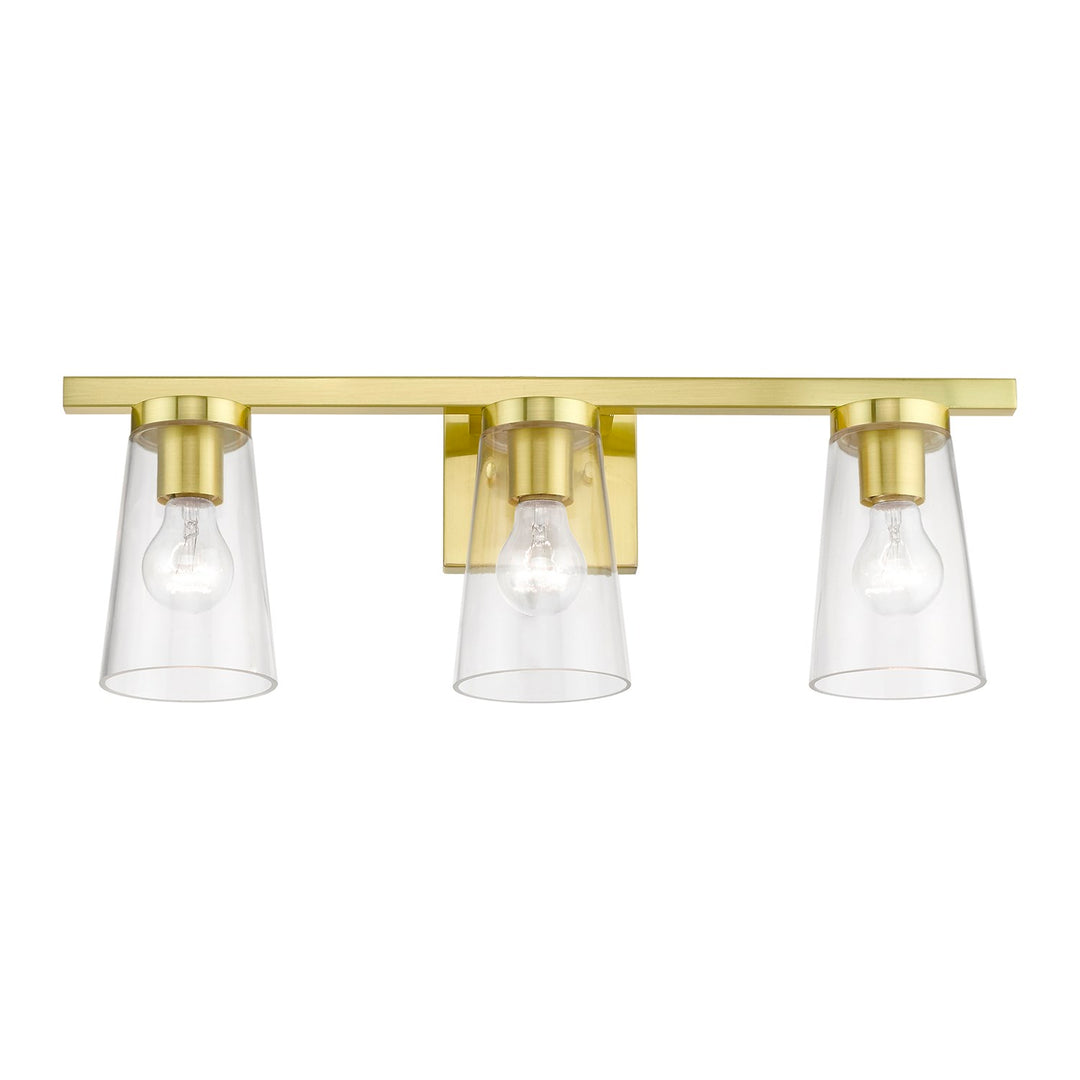 3 Light Satin Brass Vanity Sconce