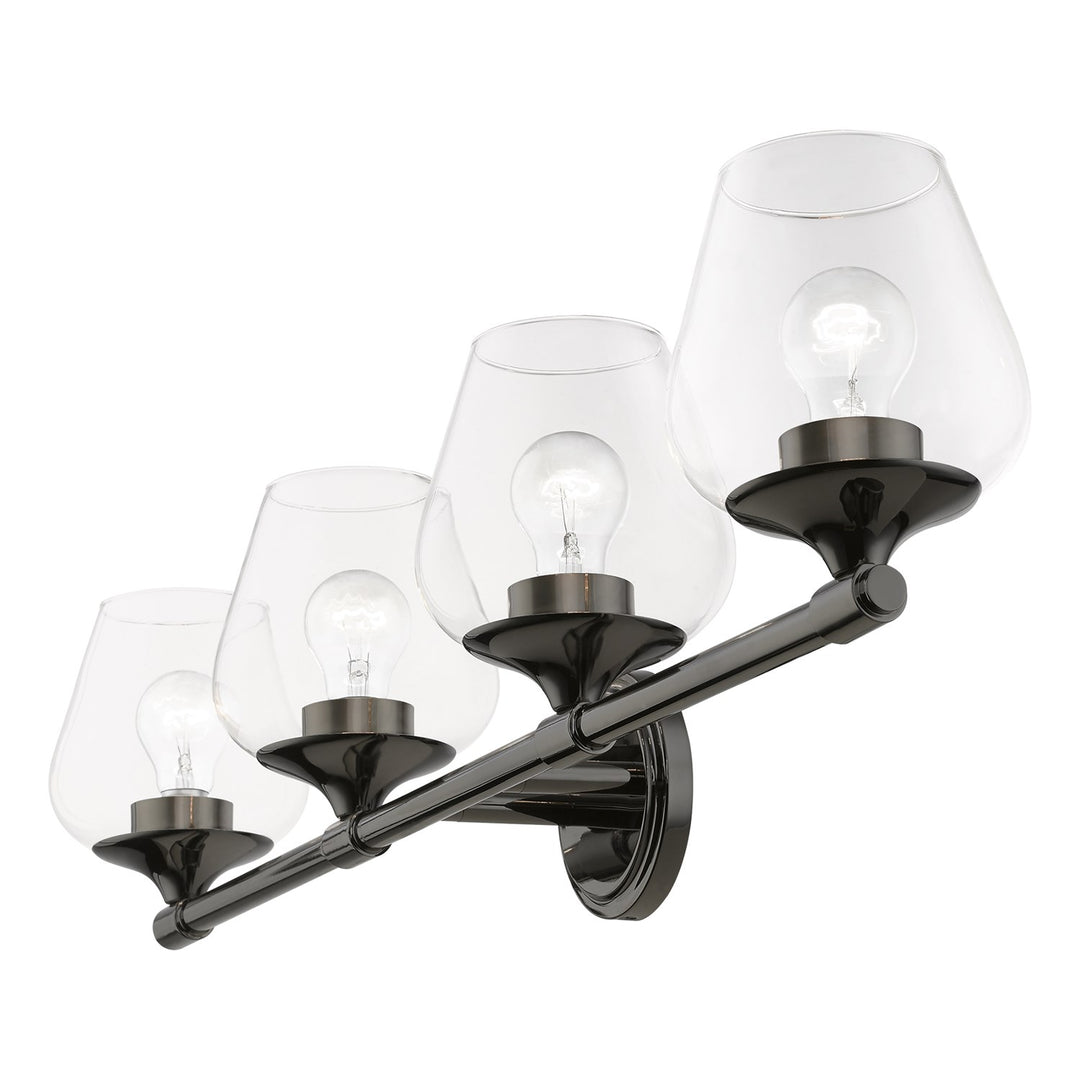 4 Light Black Chrome Vanity Sconce