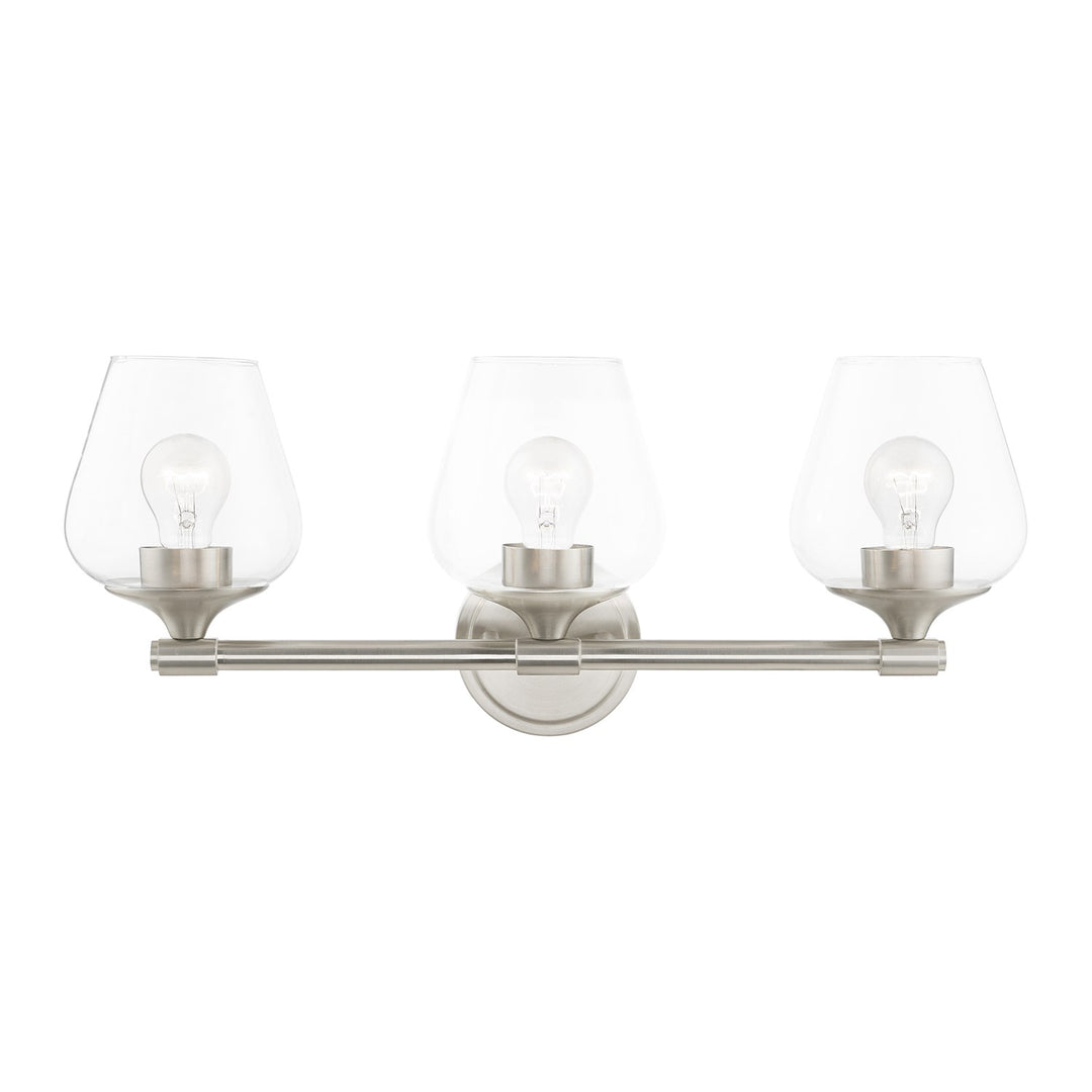 3 Light Brushed Nickel Vanity Sconce by Livex Lighting