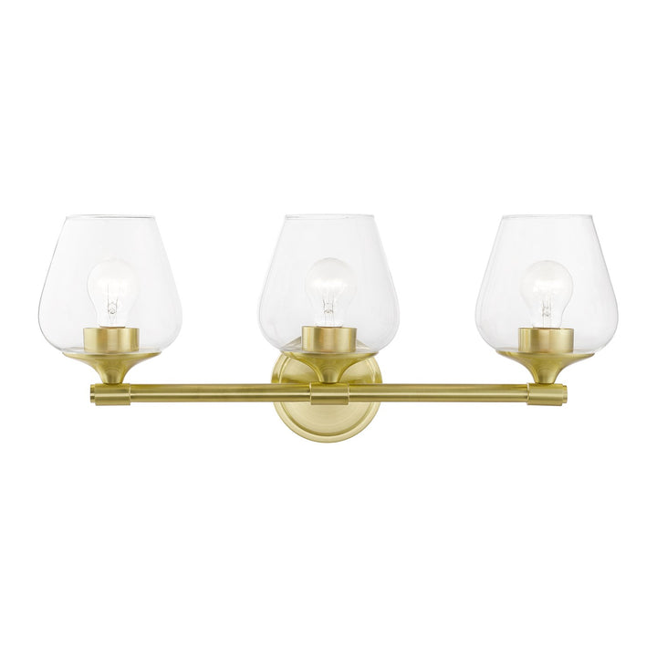 3 Light Satin Brass Vanity Sconce by Livex Lighting
