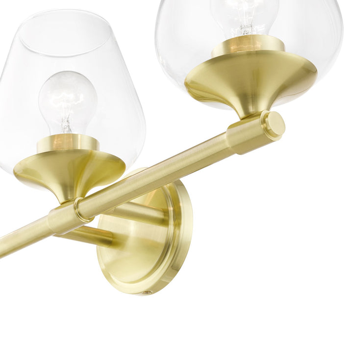 3 Light Satin Brass Vanity Sconce