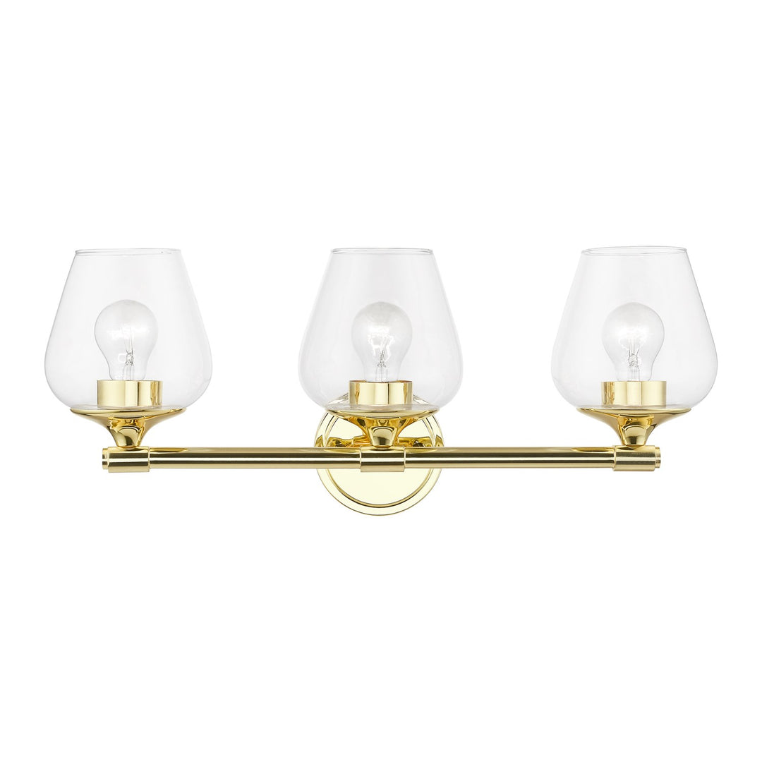 3 Light Polished Brass Vanity Sconce by Livex Lighting