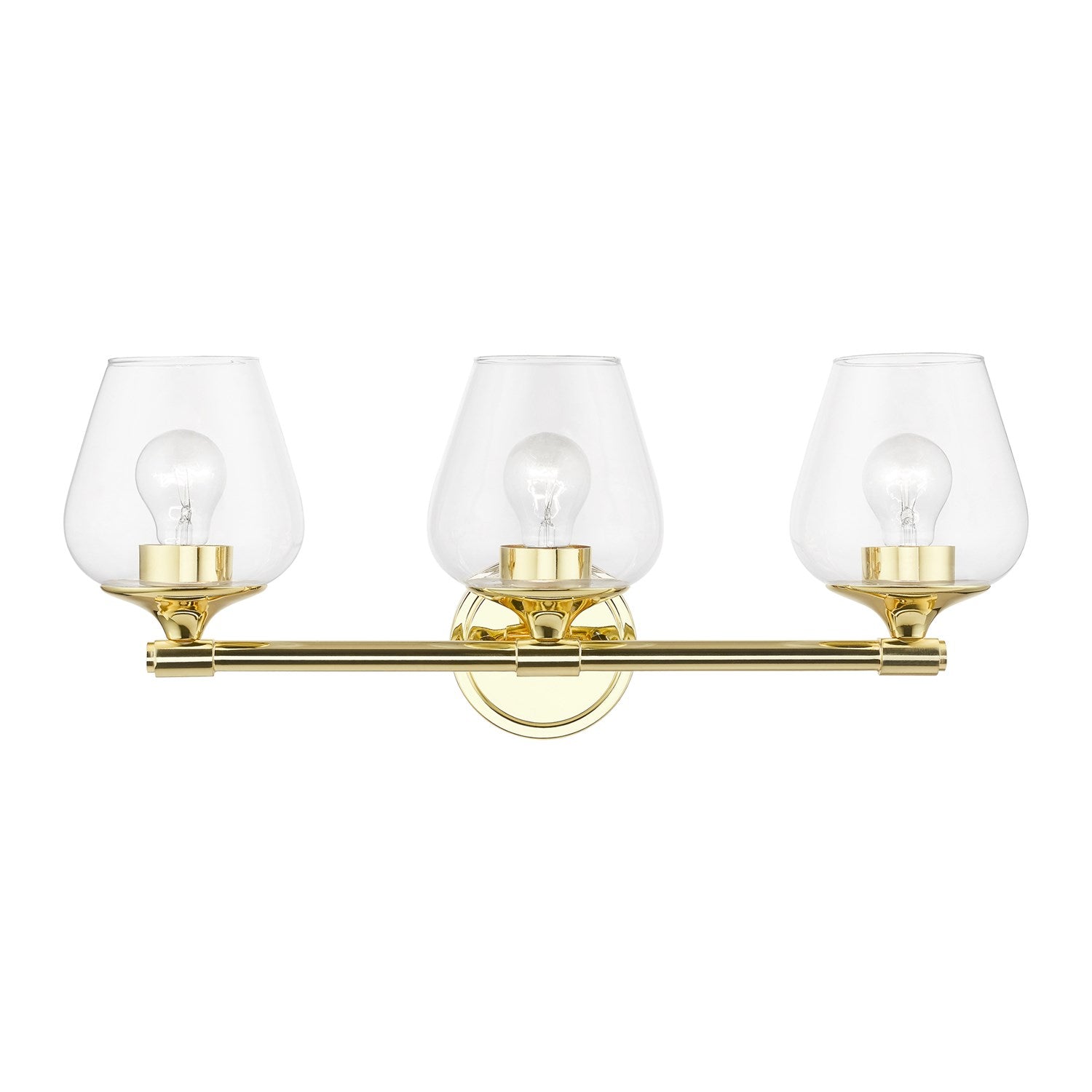 3 Light Polished Brass Vanity Sconce by Livex Lighting