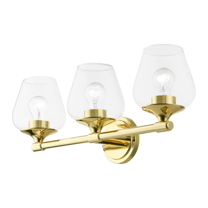 3 Light Polished Brass Vanity Sconce